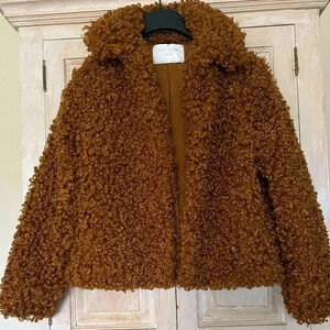 ZARA FAUX MONGOLIAN FUR COAT-Small